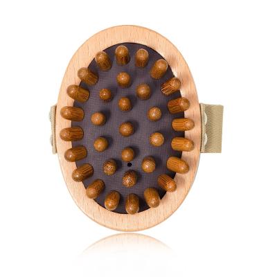 China Custom Wood Wooden Handheld Massager Wooden Beech Logo Cellulite Reduction Massager Brush for Reliefing Tight Muscle for sale