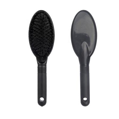 China Hair Beauty Care Customized Logo Black Cushion Wig Brush Plastic Handle Hair Extension Loop Nylon Hair Brush for sale