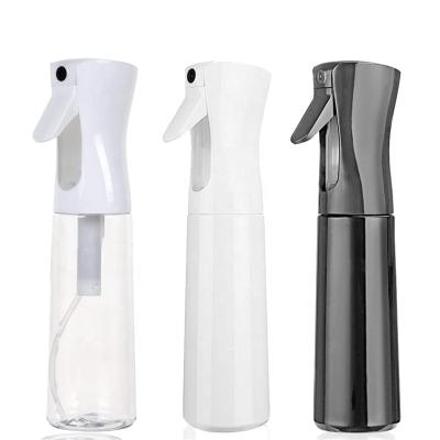 China Black and White Plastic High Pressure Fine Mist Hair Water Beauty Care Private Label 300ml Continuous Trigger Lacquer Bottle for sale