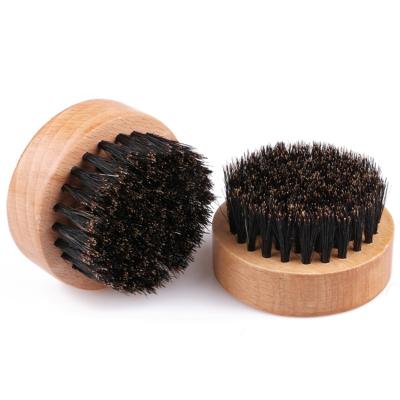 China Wholesale Custom Logo Beech Wood 100% Soft Natural Boar Bristle Hair Barber Beard Brush For Men Grooming for sale