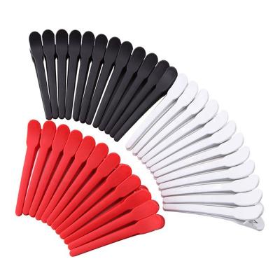 China Custom Logo Salon Barber Plastic Multicolor Hair Beauty Care Hair Styling Matte Black Hair Rubber Clips for sale