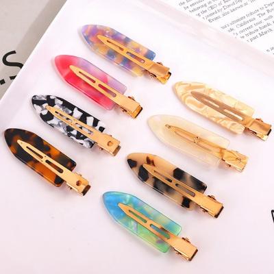 China Multicolor Hair Beauty Care Design Acetic Acid Hair Pins Tortoiseshell Acrylic Hair Clips No Crease Acetate Hair Clips for sale