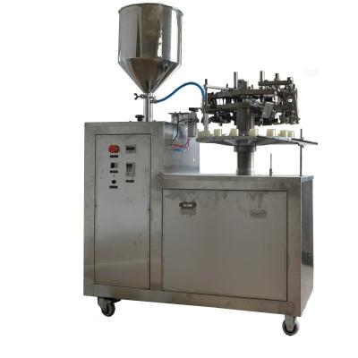 China Cosmetics Ointment Grease Nail Car Repair Glue Semi Automatic Metal Tube Filling Folding Machine for sale