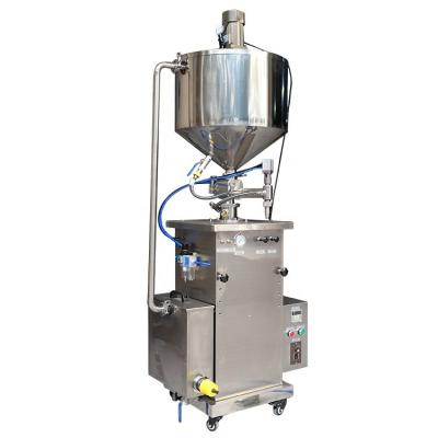 China Semi Automatic Vertical Piston Liquid Filler Candle Vaseline Butter filling Machine With Heater for sale