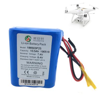 China Toys best-selling factory price high capacity 2S3P 18650 10.5Ah 7.4V lithium batteries for UAV for sale