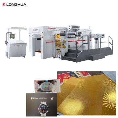 China LH-1050DFF Fully Automatic Advertising Company Deep Embossing Paper Holographic Positioning Foil Stamping Hot Press Creasing Die Cutting Machine Te koop