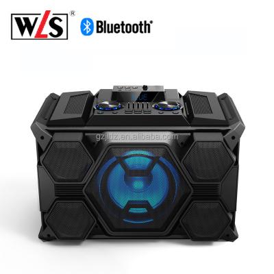 China Powerful USB/AUX/Wireless connect/FM/Lighting 100W karaoke equipment high fidelity audio system wooden speaker Bluetooth for sale