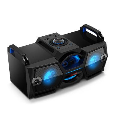 China USB/AUX/Wireless connect/FM/Lighting 50W Popular Speaker Portable Multifunctional BT Boombox with Low Lighting for sale