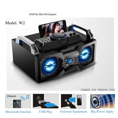 China USB/AUX/Wireless connect/FM/Lighting Chaep 2.1 multimedia Audio speaker system W2 with with usb input FM radio DJ speaker lighting for sale