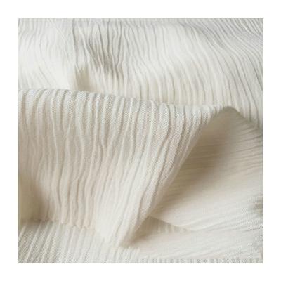 China Custom viable popular gauze willow pleat crepe fabric pleated cotton rayon solid yoryu fabric for baby sleepwear fabrics for sale