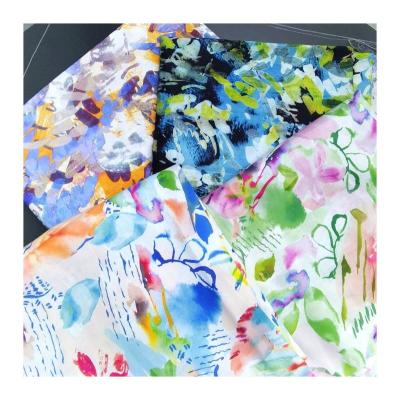 China 100% silk super soft hand feel fabric low moq cotton satin fabric print cotton fabric organic digital organic satin fabric for sale