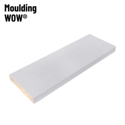 China MoldingWow SS-4015 s3s s4s Modern Joint Primed Pine MDF MDF Molding Molding Primed Solid Wood Skirting Wood Molding for sale