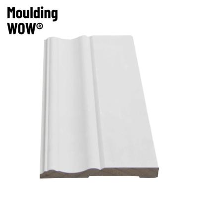 China MoldingWow BB-2012 China Modern High Quality Building Decorative Primed Solid Wood Panel Baseboard MDF/LVL for sale