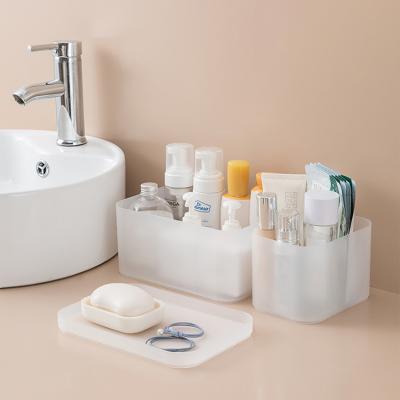 China Viable plastic acrylic plastic office organizer container caja de almacenamiento de for bathroom toilet storage for sale