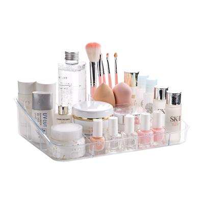 China Large Factory Perfume Viable Transparent Clear Makeups Organizer Acrylic Skin Care Bottles Organizer For Dresser Table for sale