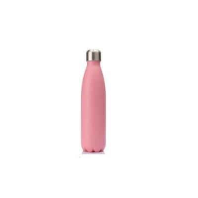 China Wholesale Colored Business Leek Coke Shaped Power Coating Outdoor Sports Heavy Duty Vacuum Insulated Stainless Steel Water Bottle for sale