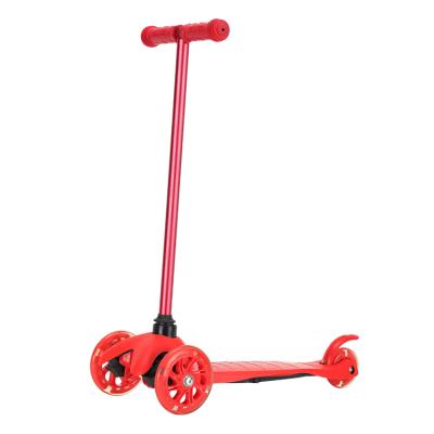 China PU With Classic Red Silim Flashing 3 Wheels Kick Kids Scooter For Toddler for sale