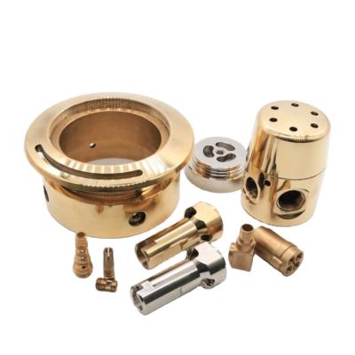 China Custom Milling Brass Material Electroplating Brass Machining Machined Parts Machinery Service Gold Plating Finish Metal Electronic CNC for sale