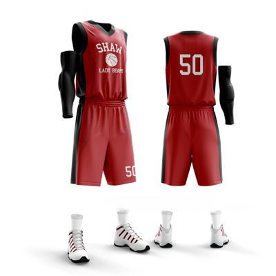 China Simple OEM Breathable Design Custom Basketball Apparel Wear Quick Dry 100% Polyester for sale