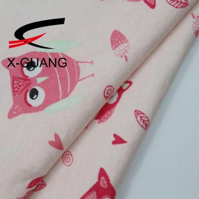 China Wholesale Baby Printed Cotton Interlock Anti Static Knit Fabric For Baby Clothes for sale