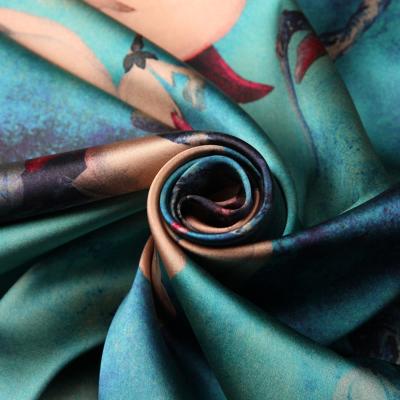 China Hot Selling Color Refreshing 100% Natural Silk Custom Silk Fabric Viable For Clothes Han Dress Silk for sale