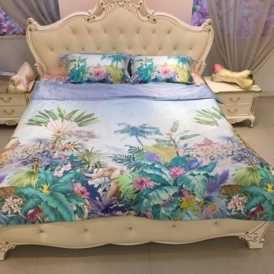 China Anti-bacteria Four-Piece Bed Sheet Set Hot Sale Chinese Luxury Pure Silk Material Home Bedding Set In Stock for sale