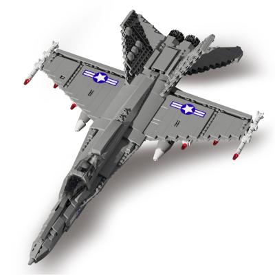 China American Fighter Enlightenment Plastic Aircraft Hornet F-18 Aircraft Building Block Toys for sale