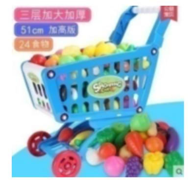 China Large Size PP 24 Pcs Children Shopping Mini Kids Carting For Sale Supermarket Shopping Kids Trolley for sale