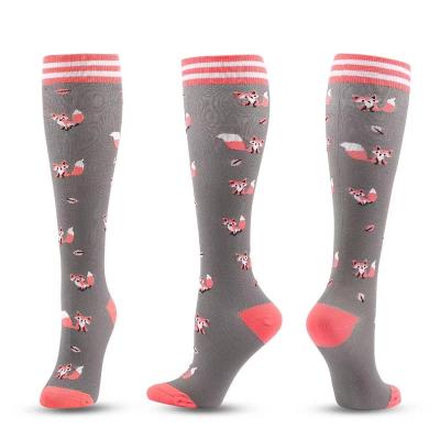 China New Factory Design QUICK DRY Cotton Knee High Socks For Women With Custom Cartoon Logo for sale