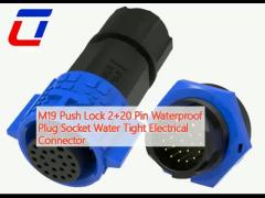 M19 Push Lock 2+20 Pin Waterproof Plug Socket Water Tight Electrical Connector