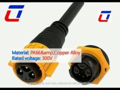 3 power multi pin male female connector ip67 waterproof connector 5 pin