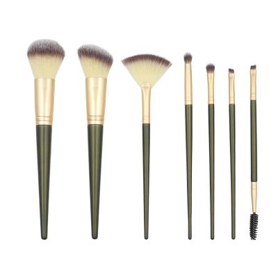 China 7pcs Makeup Brush Set Dark Green Handle Thickened Aluminum Tube Bristle Can Be Customized For Makeup Set Brushes for sale