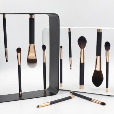 China 11pcs Makeup Brush Set Customized Magnetic Makeup Brush Set with Metal Holder Synthetic Hair Bristle with Iron Frame Base Holder for sale