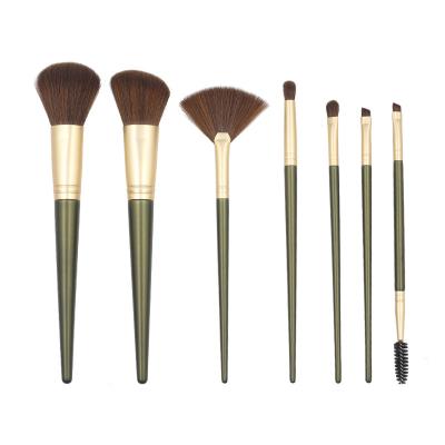 China Wholesale 7pcs Private Label Makeup Brush Set Dark Green Custom Makeup Brushes Professional Tool Manufacturers Soft Makeup Brush for sale