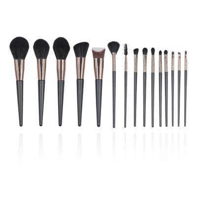 China MEIKCO 15pcs Makeup Brush Professional Black Synthetic Wood Handle Hair Multi Eye Brush Makeup Brush Set for sale