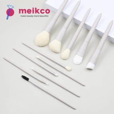 China Hign quality white skin friendly soft makeup brush 11pcs makeup brush set makeup handle support wooden printing with private logo for sale