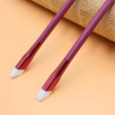 China Eye Brush MEIKCO OEM ODM Rose Red Handle Irregular Square Bright Eyebrow Brush for sale