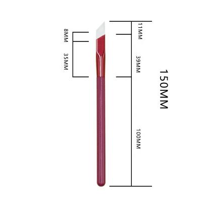 China Eye Brush MEIKCO OEM ODM Rose Red Handle Irregular Square Bright Eyebrow Brush for sale