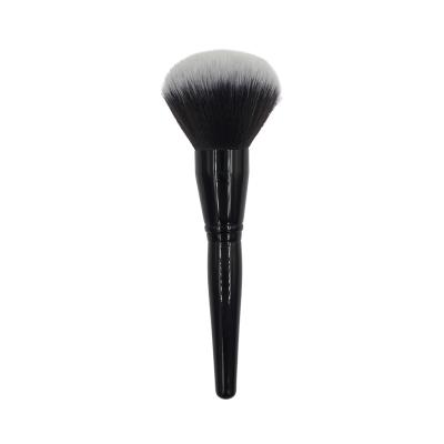 China Private Label OEM Black Powder Brush Makeup Brush Vegan Super Soft Soft Synthetic Hair Single Handle Powder Brush for sale