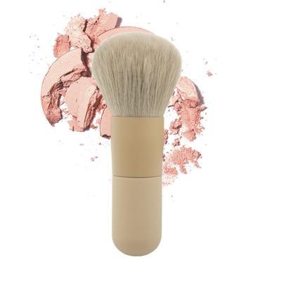 China High Quality Powder Brush Round Main Short Wooden Handle Vegan Hair Custom Logo Large Single Powder Makeup Synthetic Brush for sale