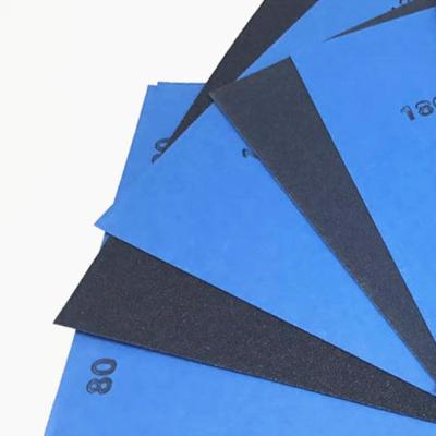 China High quality sandpaper and flexible hot sale latex silicon carbide blue waterproof grit 60-4000 grit for sale