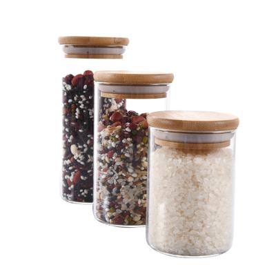 China Eco Friendly High Quality Stocked Kitchen Borosilicate Glass Food Storage Jars for sale