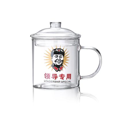 China China Supplier Retro Printing Designs Retro Printing Tea Cup Glass Tea Cup With Handles for sale