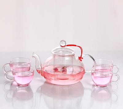 China Stovetop Popular Good Quality Circular High Borosilicate Classic Clear White Minimalist Glass Safe Glass Teapot for sale