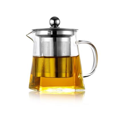 China Factory wholesale minimalist cute retro white transparent cute noise stove glass teapot for sale