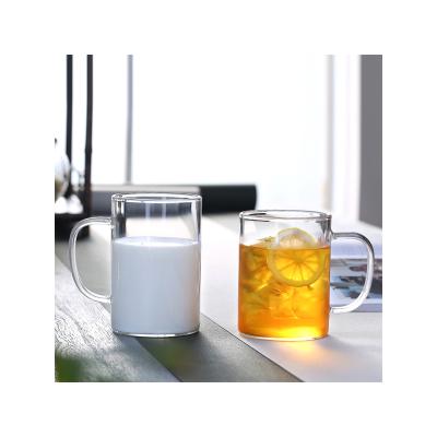 China Economical Minimalist 500ml Double Maker Drinking Glass Mug with Infuser and Glass Lid for sale