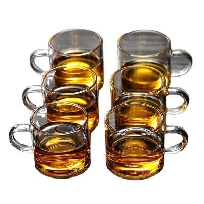 China Withstand Temperature - 20 + 150 Tea Cup 120ml High Borosilicate Glass Mug Withstand Temperature With Straight Handle for sale