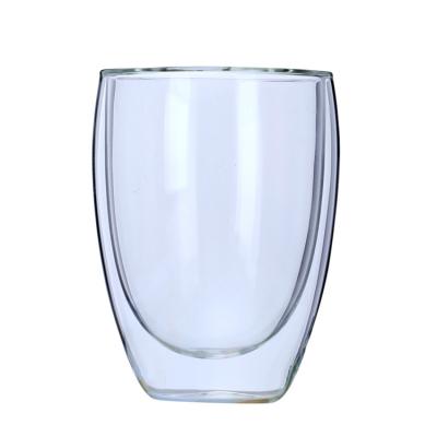 China 250ml 350ml 450ml Double Wall Borosilicate Glass Best Selling Hand Made Stocked Mug for sale