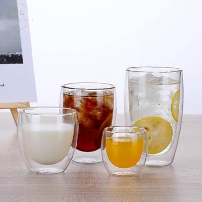 China Double Wall Thick Wall Borosilicate Tea Heat Resistant Heat Resistant Glass Coffee Mugs for sale