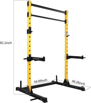 China Foldable Home Gym Training Equipment Weight Bench Barbell Bar Half Squat Rack for Home for sale